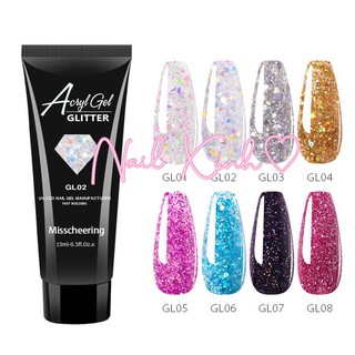 Gel gôm màu nhũ đắp móng ( poly gel)