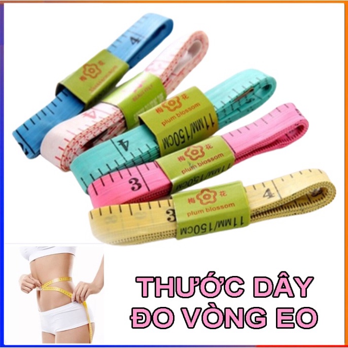 Thước Dây Mềm Đầu Thép H4 Đo Vòng Bụng Eo 3 Vòng Kiểm Tra Sức Khỏe 1.5 Mét - Đo Quần Áo, Quà Tặng Giảm Cân