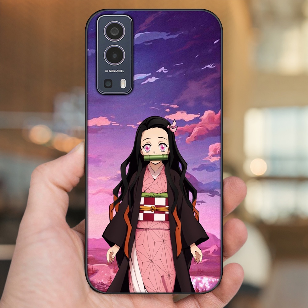 Ốp lưng Vivo Y72 5G viền đen in hình Nezuko Kimetsu no Yaiba