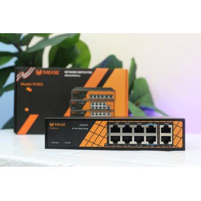Bộ chia mạng Switch PoE Dành Cho Camera Mixie PC402-mini gồm 4 cổng POE RJ45 10/100M và 2 cổng UPlink tốc độ 10/100m