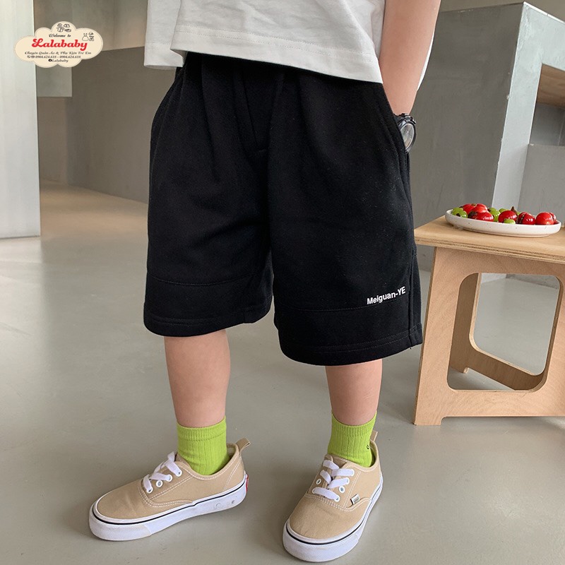 Quần thun ngố bé trai màu đen YE chất liệu mềm mại thoáng mát size từ 17-30kg