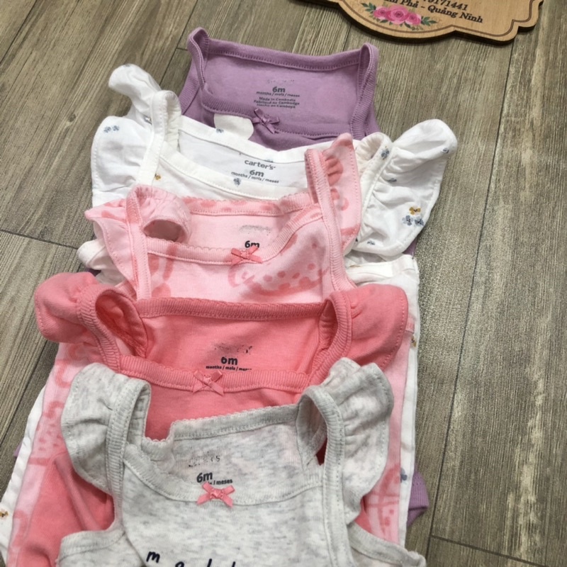 Bodysuit, body chip dây Carter cho bé gái chất cotton mềm mại thấm hút mồ hôi