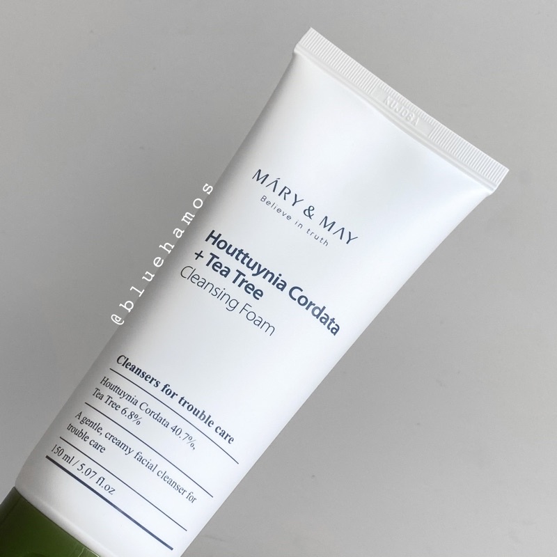 Sữa rửa mặt da dầu mụn Mary&May Houttuynia Cortada + Teatree Cleansing foam 150ml