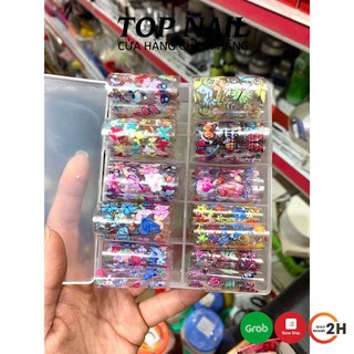 Hộp 10 cuộn foil trang trí móng hình bướm hoa