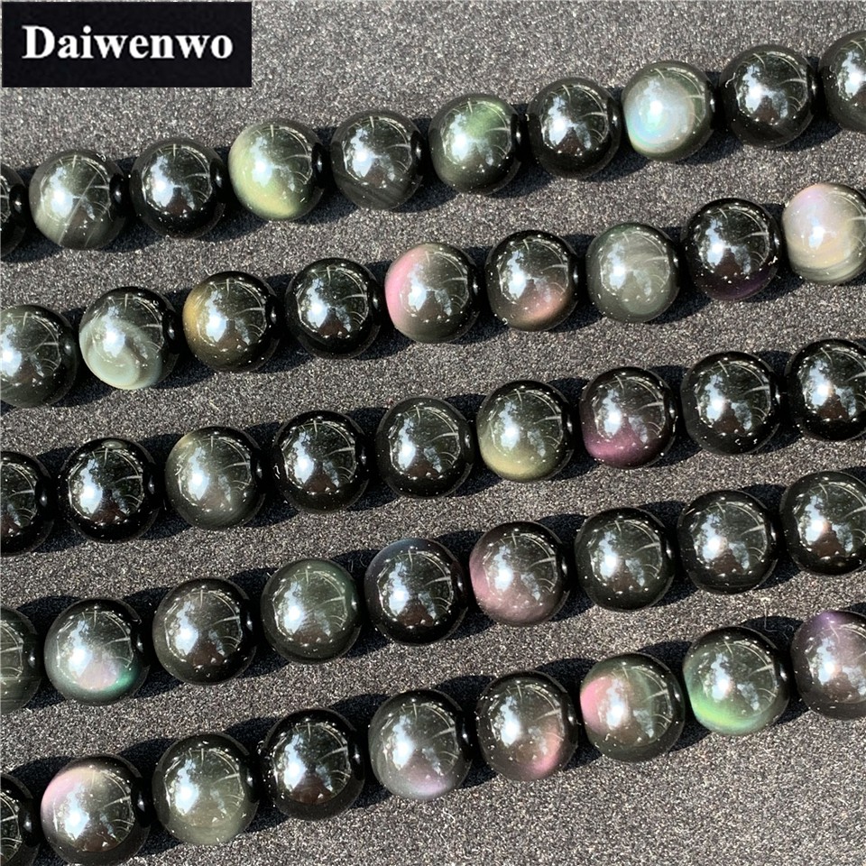 Chuỗi Hạt Đá Obsidian Tự Nhiên 5A 6-14mm