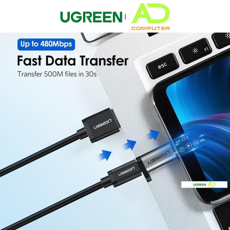 Đầu chuyển UGREEN US282 50590 cổng Type C cái sang cổng Micro USB đực, dài 2.5cm nhỏ gọn, vỏ nhôm