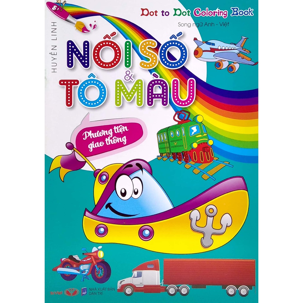Sách Dot To Dot Coloring Book - Nối Số &amp; Tô Màu - Phương Tiện Giao Thông