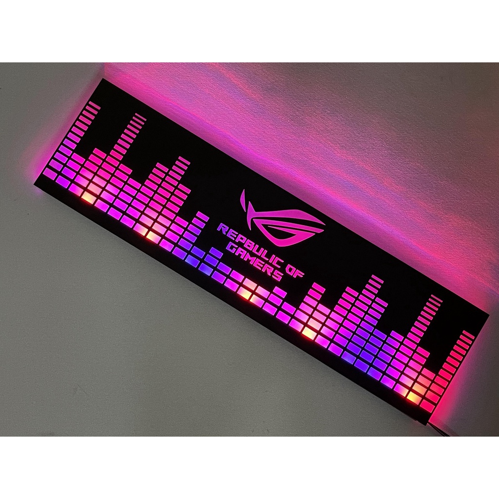 Cover Che Nguồn Máy Tính Led RGB Đồng Bộ Hub Coolmoon Và Mainboard  - Họa Tiết Sóng Nhạc và Logo Các Hãng