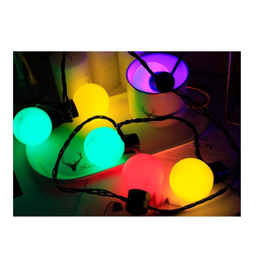 Dây Đèn Led Pingpong Dài 5.5 Mét 20 Bóng, Có Phích Nối,Trang Trí Sân Vườn, Noel, Tết