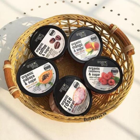 Tẩy Da Chết Body Organic Shop Dưỡng Da Trắng Sáng Của Nga - HANA SHOP