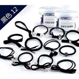 Hộp 12 dây buộc tóc cá tính cho bạn gái