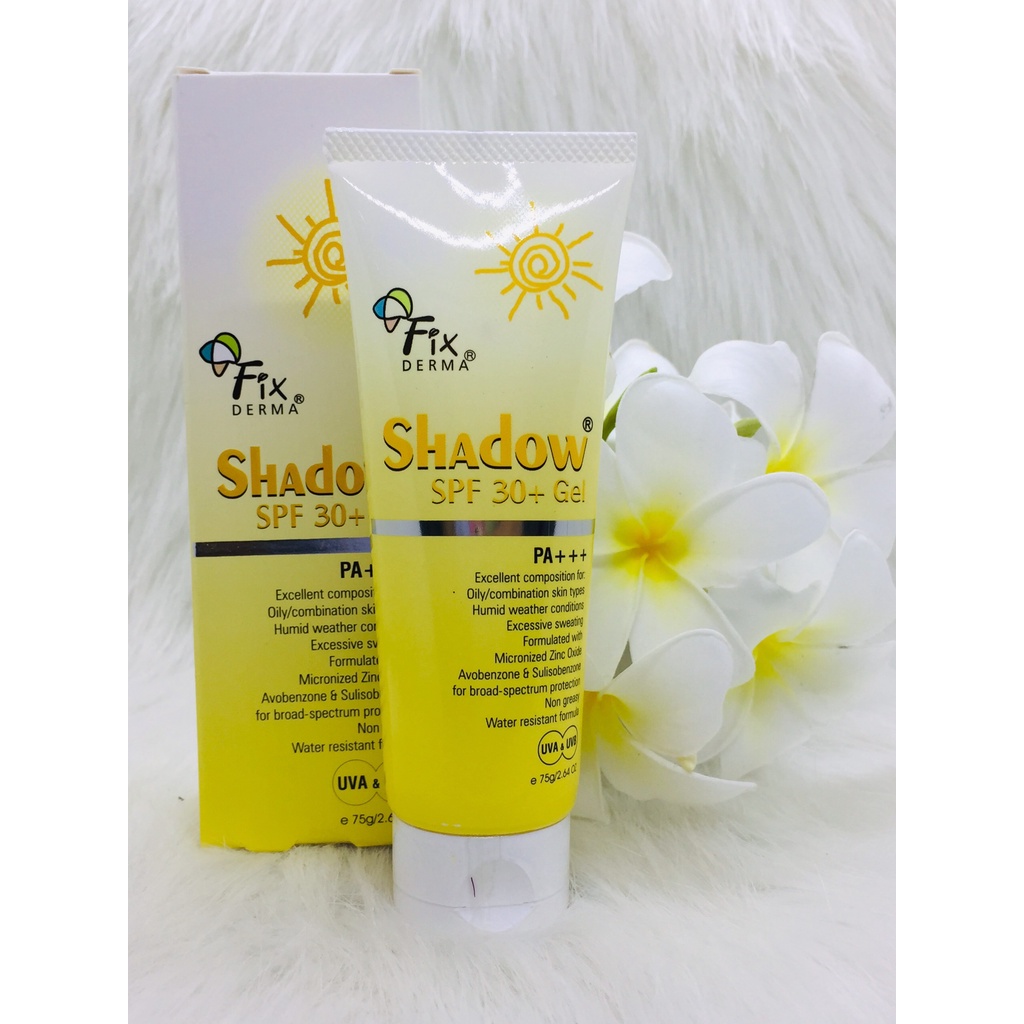 ✅[Chính Hãng] Kem chống nắng vật lý dạng gel Fixderma Shadow Gel SPF 30+ 75g