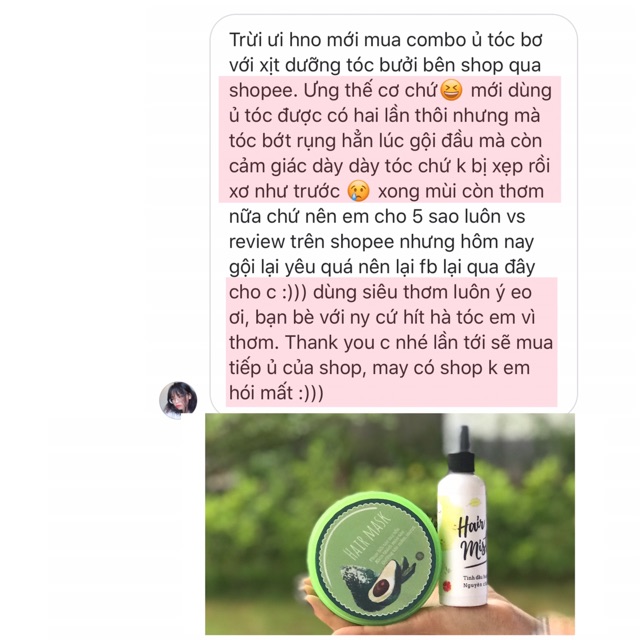 HAIR MASK - MẶT NẠ Ủ TÓC BƠ