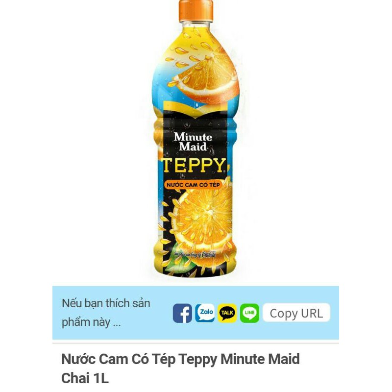 Nước Cam Có Tép Téppy Minute Maid Chai 1L