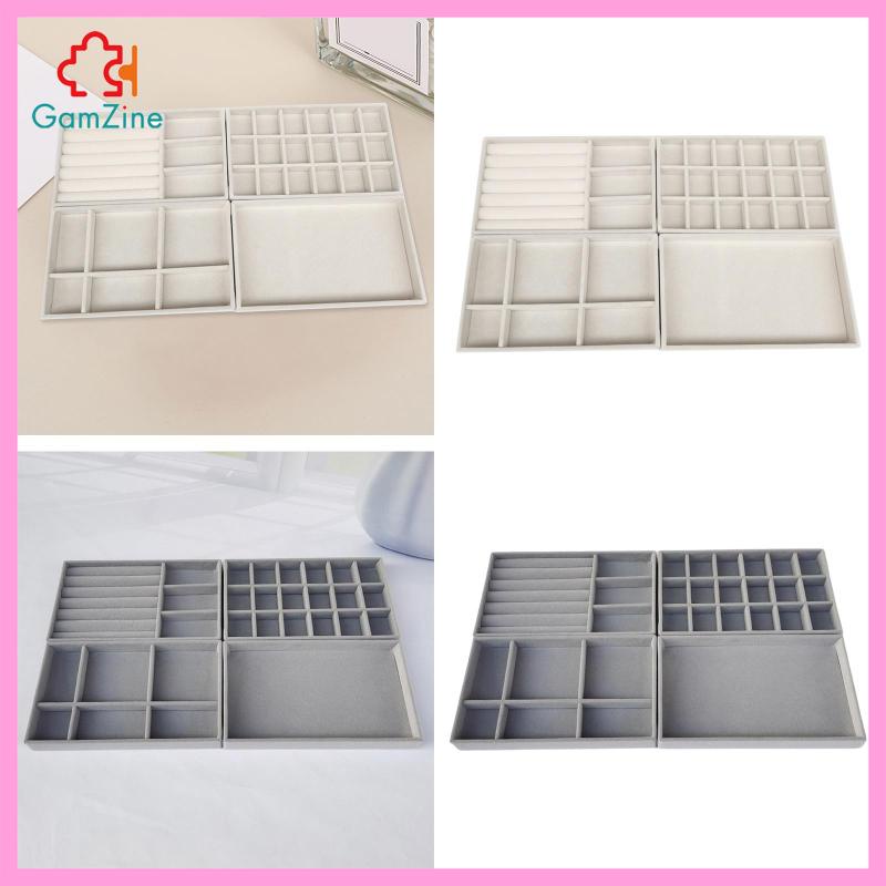 Set 2 Khay Đựng Trang Sức / Đồng Hồ Tiện Dụng 4 Ngăn