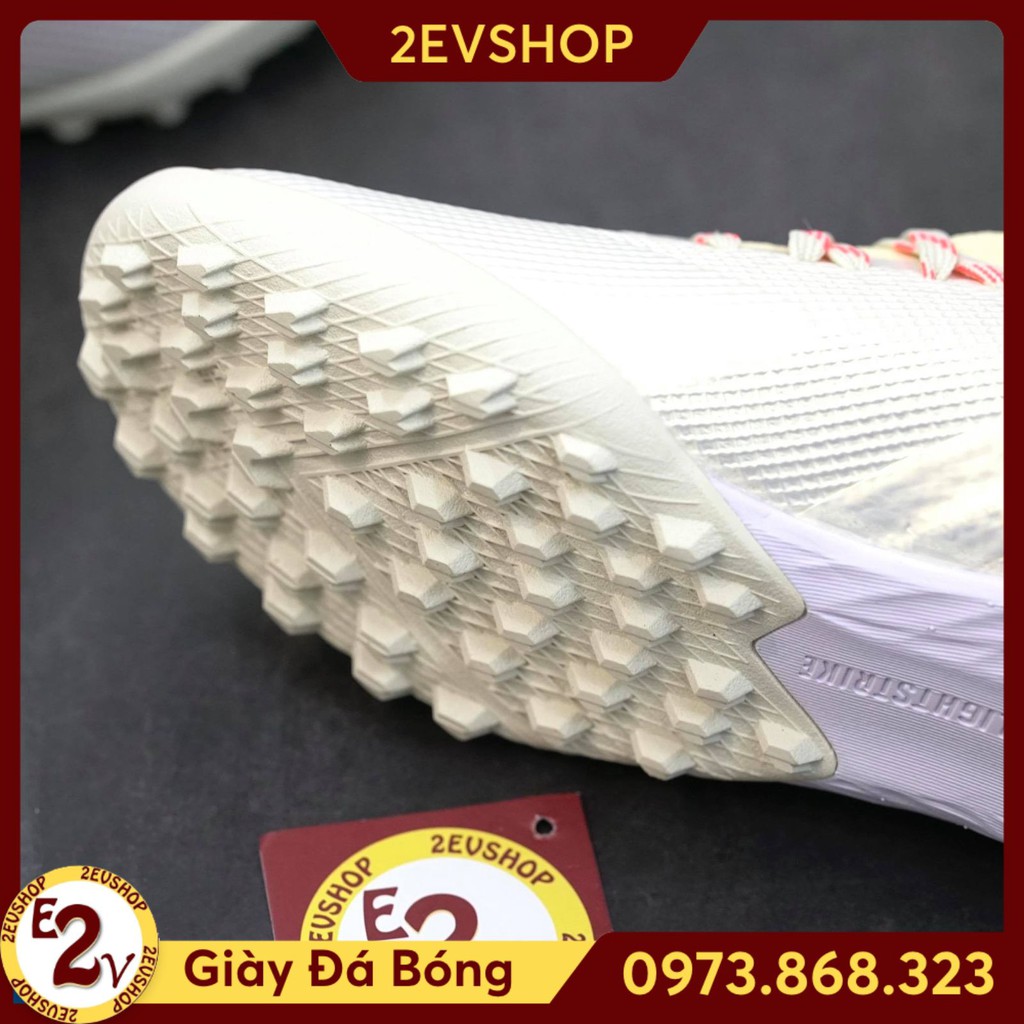 Giày đá bóng thể thao nam 𝐗 𝐆𝐡𝐨𝐬𝐭𝐞𝐝 Trắng Cam đế mềm, giày đá banh cỏ nhân tạo cao cấp - 2EVSHOP