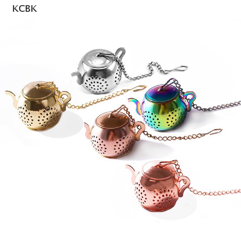 KC Teapot Shape Tea Infuser Spice Flower Tea Strainer Herbal Filter Kitchen Teaware BK
