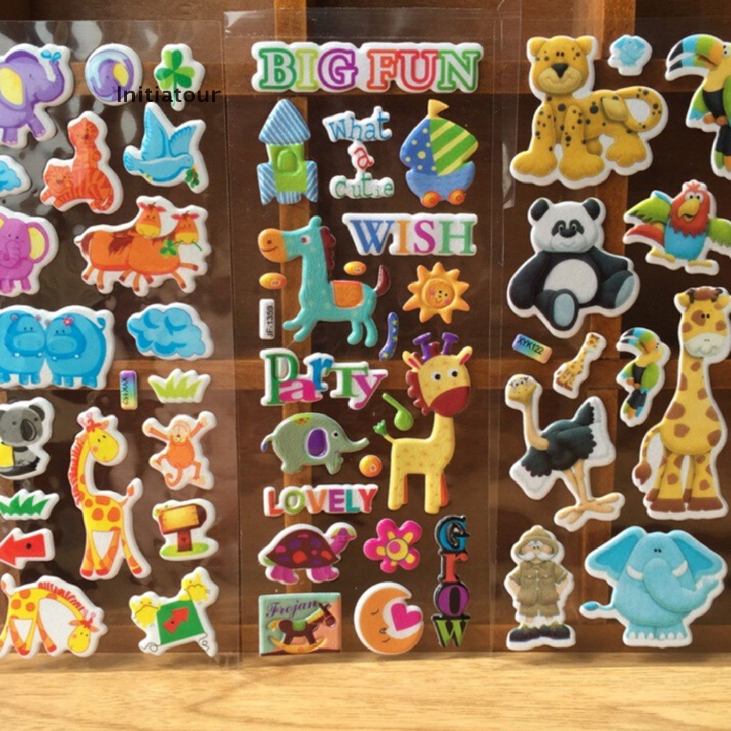 Bộ 10 Sticker Hoạt Hình 3D Cổ Điển Dùng Làm Quà Tặng