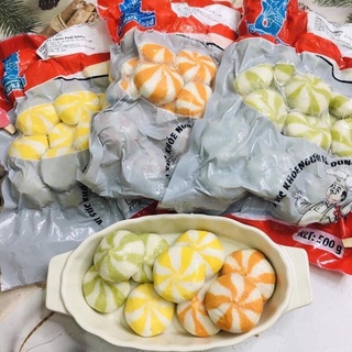 Bánh bao sọc cam, vàng, xanh, tím Việt Nam. Qui cách 500gr. Ship toàn quốc.