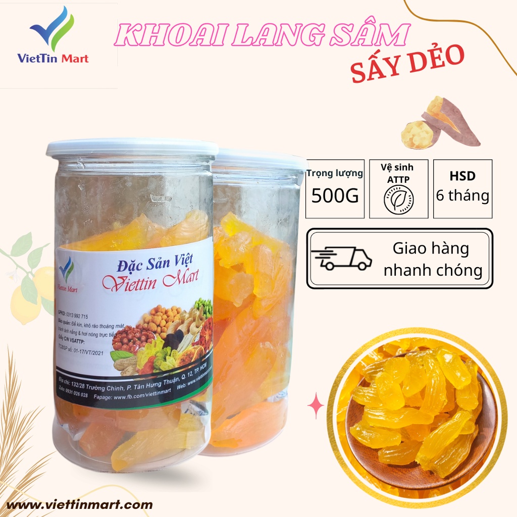 Khoai Lang Sâm Sấy Dẻo Viettin Mart 500g