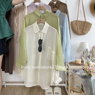 Áo sơ mi nhăn mỏng mùa hè nhiều màu Nana21 Nanastore21.hanoi