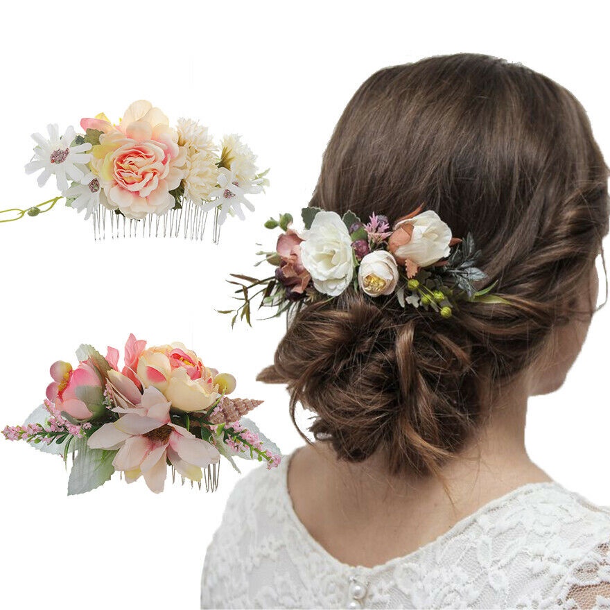 Lược cài tóc Haimeikang đính hoa phong cách boho mới dành cho cô dâu