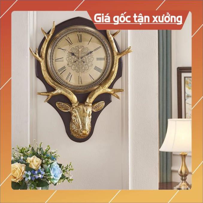 💥HÀNG CÓ SẴN💥 Đồng hồ treo tường sừng hươu phong cách Châu Âu - Đồng hồ trang trí nhà cửa DH-104