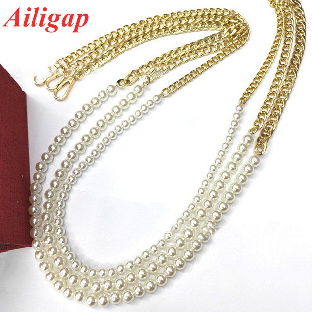 Ailigap Women's Fashion Pearl bag chain