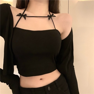Short black wearing sexy small strap female spring and summer vest inside chest shirt chest shirt