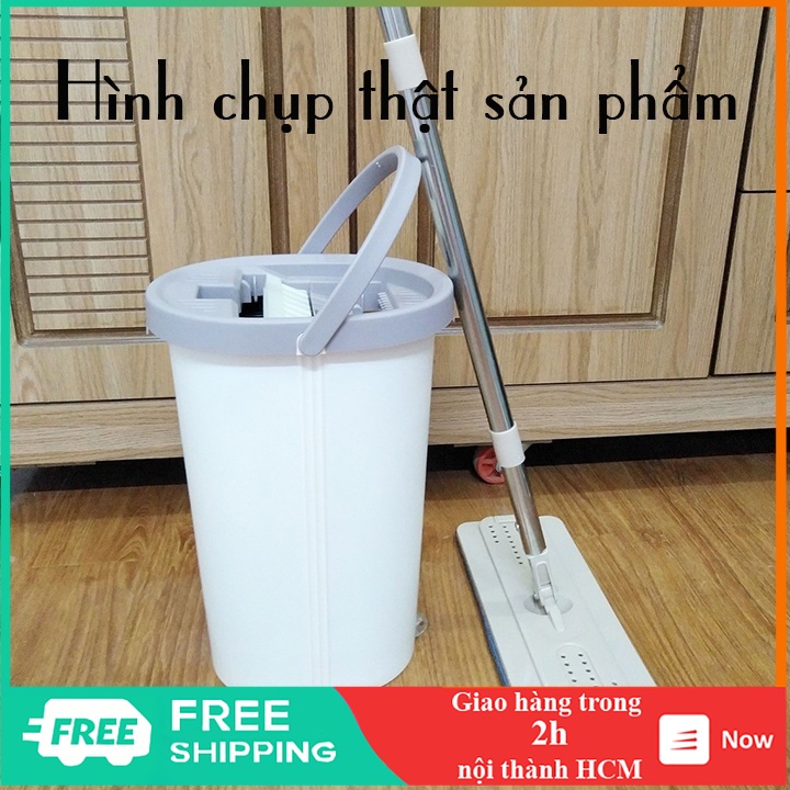 Cây Lau Nhà Tự Vắt Thông Minh Thùng 2 Vách Ngăn Tặng Kèm 1 Bông Lau Nhà - GD0367