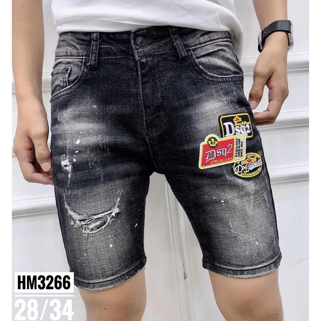 Quần short jean nam cao cấp short jean phối thêu cao cấp hàng chất lượng đẹp như hình