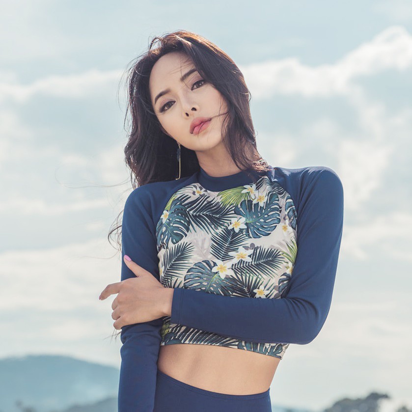 Bộ đồ bơi đi tắm biển set 2 mảnh (áo hoa dài và quần lót)-DBG6 | BigBuy360 - bigbuy360.vn