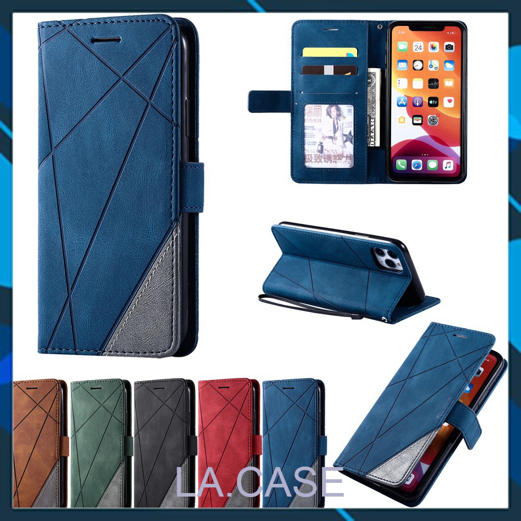 Bao da điện thoại nắp lật tích hợp khe cắm thẻ cho Iphone 12 Promax