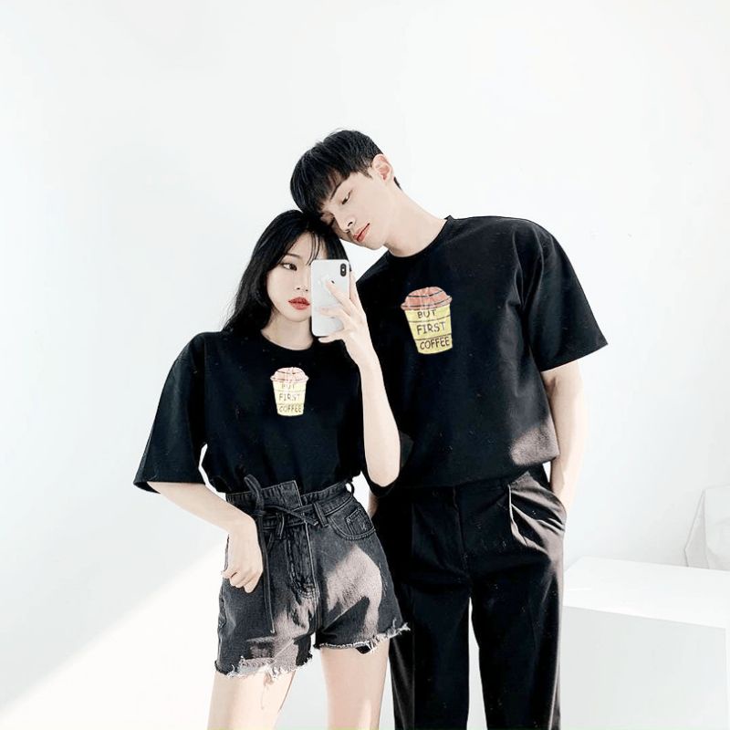 🍄Áo Thun Say Happy BUT FIRST COFFEE