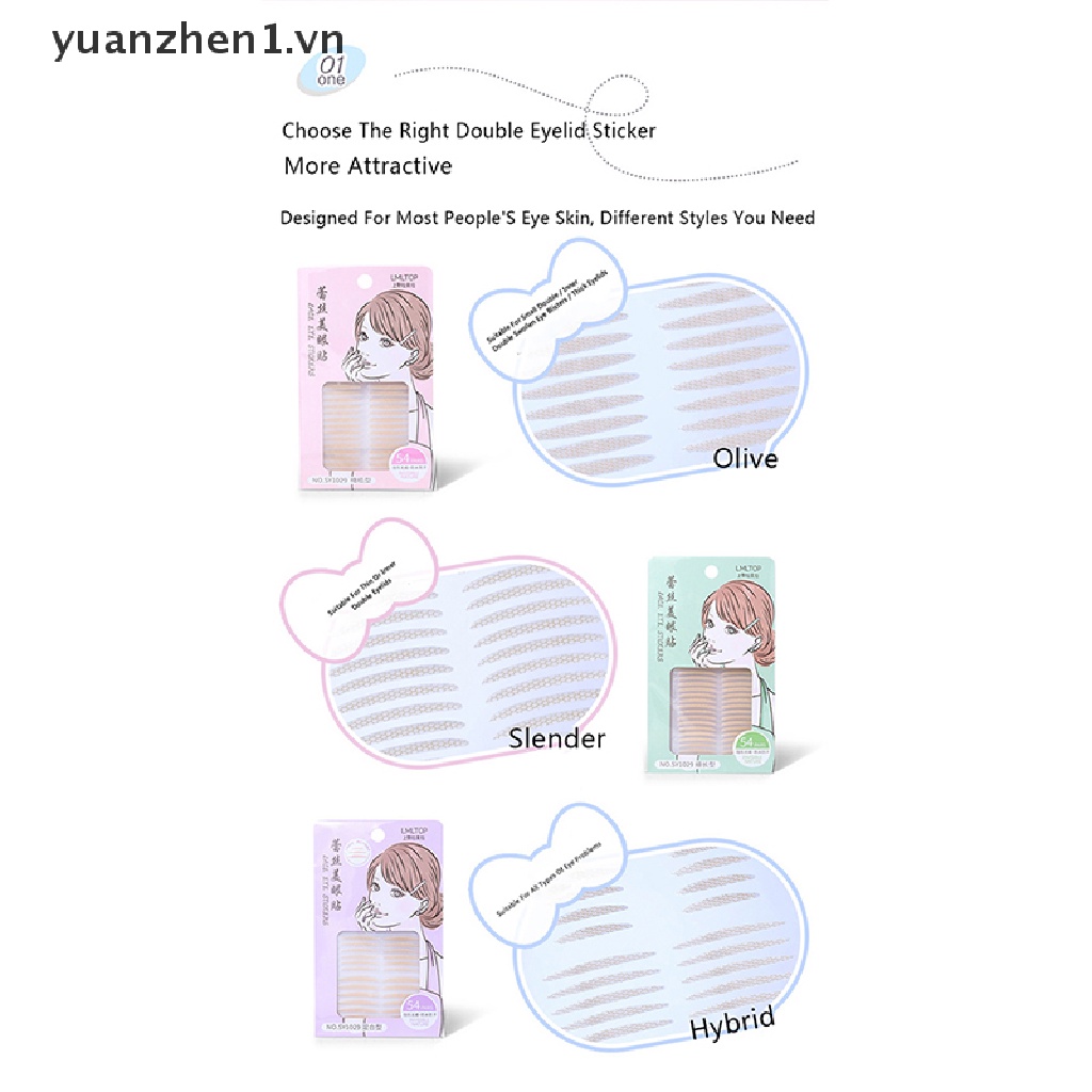 [Hàng mới về] Set 54 miếng dán tạo mắt 2 mí kiểu ren lưới trang điểm làm đẹp cho nữ