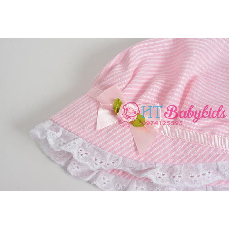 Nón Bèo Cho Bé Gái Sơ Sinh Kiểu Sọc Viền Nơ [ CỦA HÀNG UY TÍN ]
