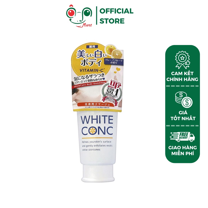 Tẩy da chết dưỡng trắng White ConC Nhật Bản chính hãng - Chai 180g