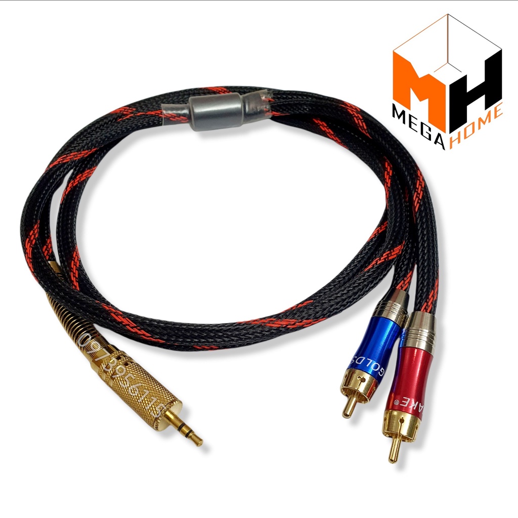Dây AV 3.5mm bọc lưới chống nhiễu, chống gập, dây cáp chuyển đổi tín hiệu 3.5 ra bông sen dài 1.5m