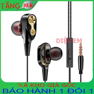 Tai nghe HiFi lõi kép 4 sợ cuốn.4 loa mini.bass siêu trầm