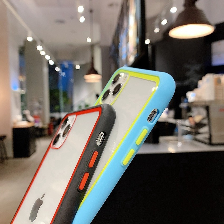 Ốp điện thoại bo viền chống sốc màu kẹo trong suốt iPhone SE 2020 11 Pro Max X Xr Xs Max 7 8 Plus | BigBuy360 - bigbuy360.vn