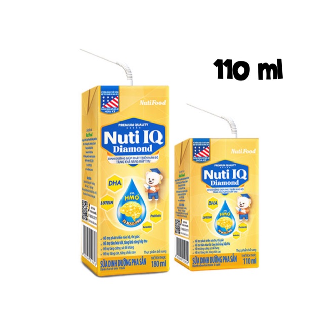 Thùng 48 hộp Sữa bột pha sẵn Nuti Iq Diamond 110ml