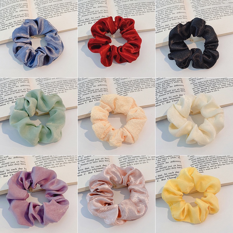 Dây Buộc Tóc Đuôi Ngựa In Hoa Phong Cách Hàn Quốc Ngọt Ngào Cho Nữ