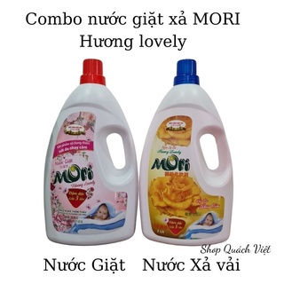 Combo nước giặt - nước xả cao cấp MORI hương lovely, can 2 L