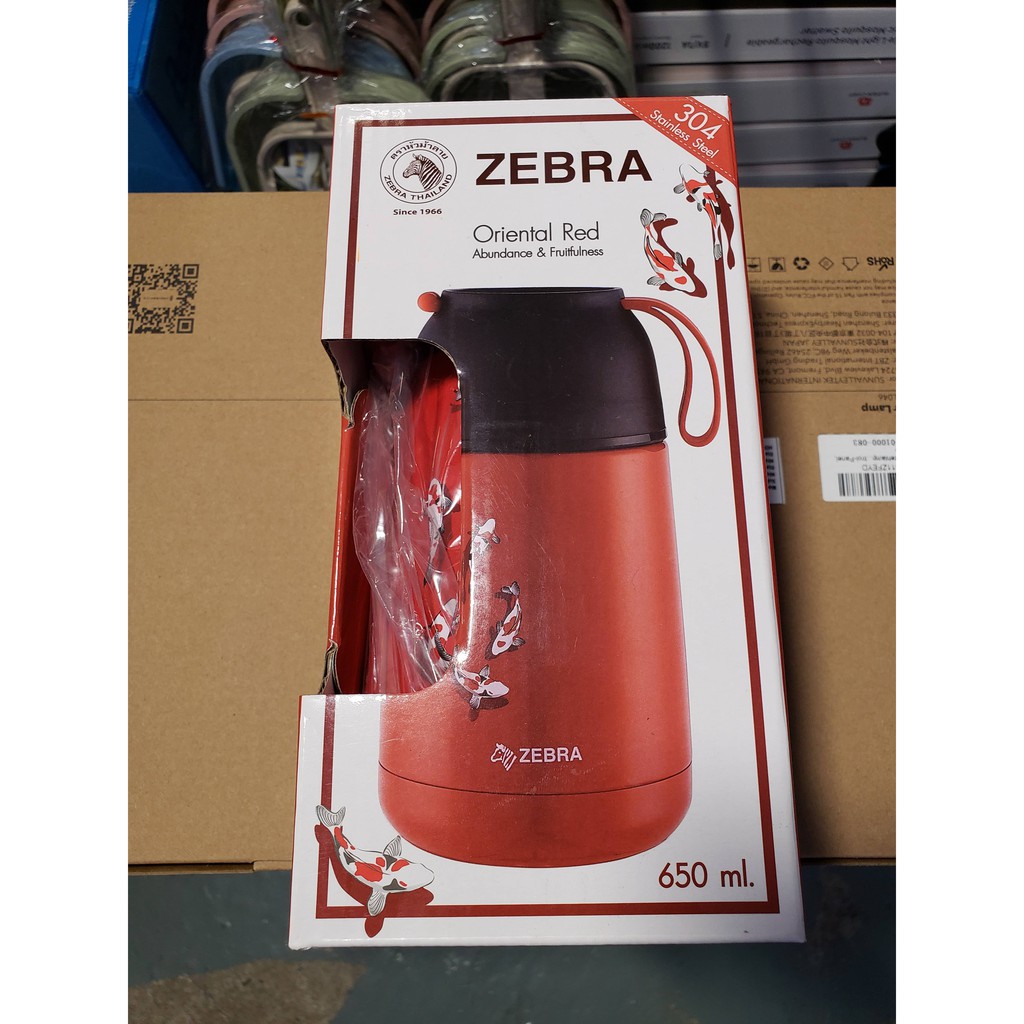 Bình giữ nhiệt Ủ cháo Zebra 650ml - Thái Lan - Inox 304 - màu dỏ