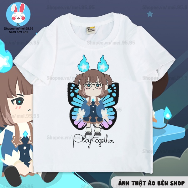 Áo thun Play Together giá rẻ - Mẫu lửa xanh cute ,áo play together in hình sắc nét cute