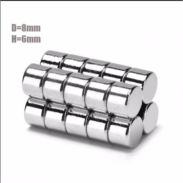 Nam châm trắng tròn D8*6mm(10 viên)