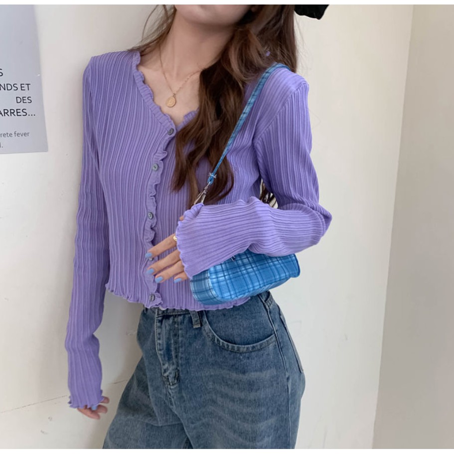 Áo khoác cardigan dệt kim dài tay chống nắng phong cách Hàn Quốc cho nữ