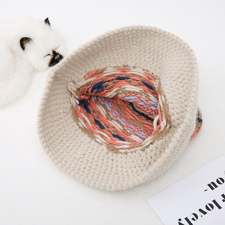 Nón đan len dày thời trang thu đông màu sắc hoang dã phong cách Hàn Quốc dành cho nữ