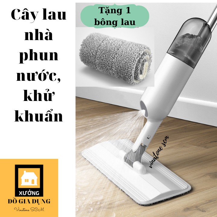 Cây Lau Nhà Phun Nước, Khử Khuẩn [AN TOÀN PHÒNG DỊCH] [Vinatone SCM] cao cấp, đầu xoay 360* [đa năng 2 TRONG 1]SCM 03