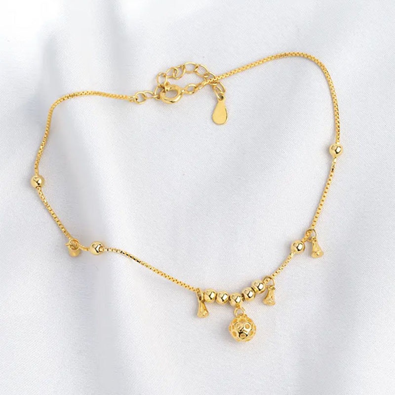 Lắc Chân Hình Chuông Gió Đính Hạt Tròn May Mắn Thời Trang Cho Nữ